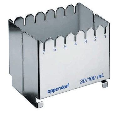 德國艾本德（Eppendorf）ReservoirRack,用于存放10mL、30mL和100mL試劑槽。最多可以放置7個(gè)試劑槽模塊或試劑槽